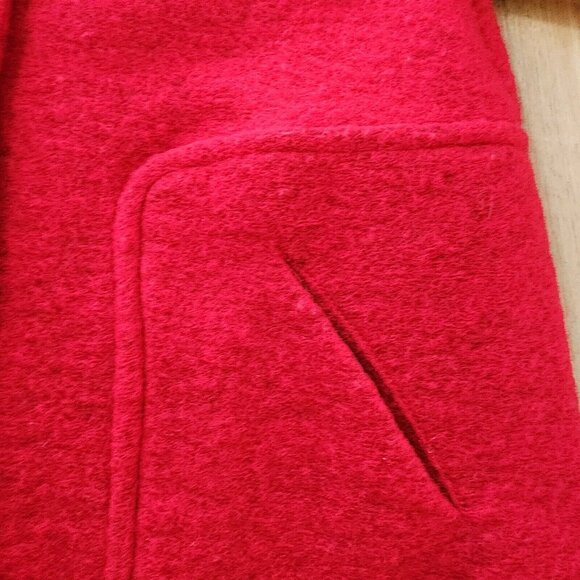 Claudia Collezioni Women's Red Wool blend Light Coat Simple size S FLAW - Picture 7 of 10